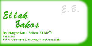 ellak bakos business card